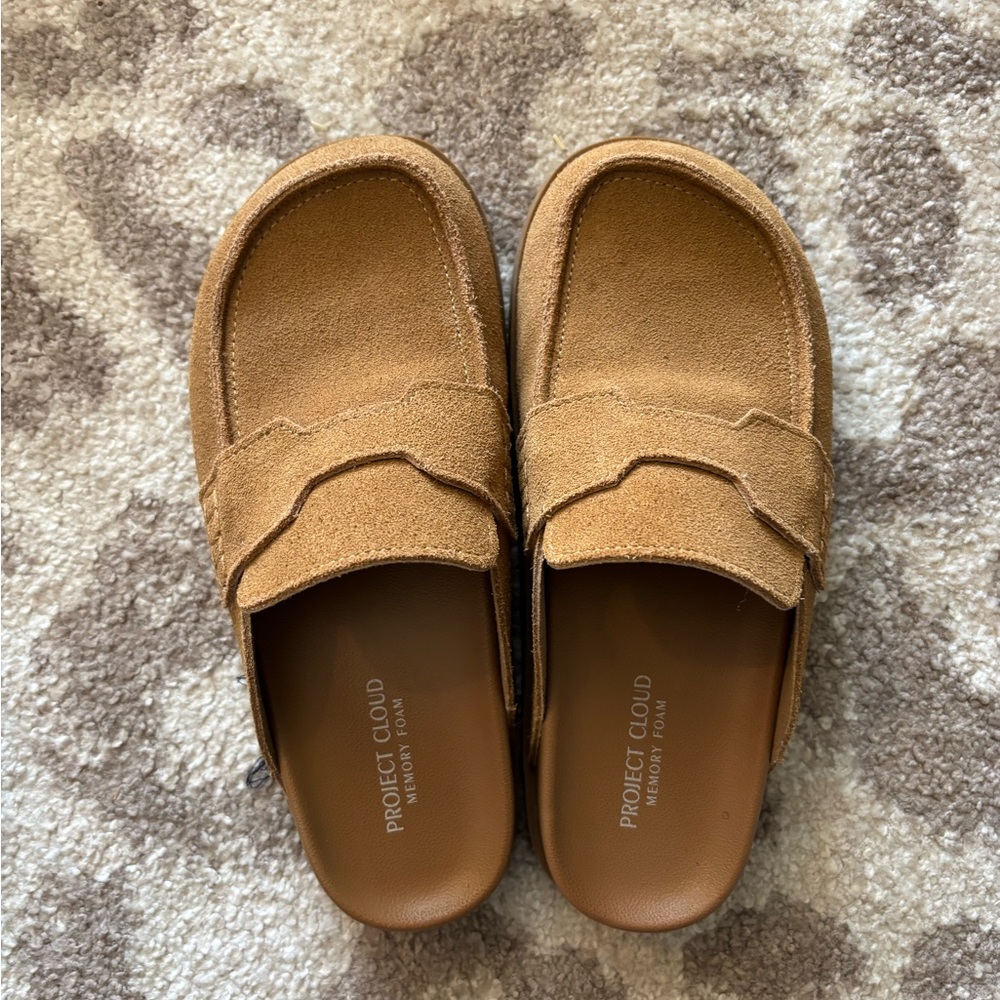 Project Cloud Chestnut Suede Clogs Size 6.5